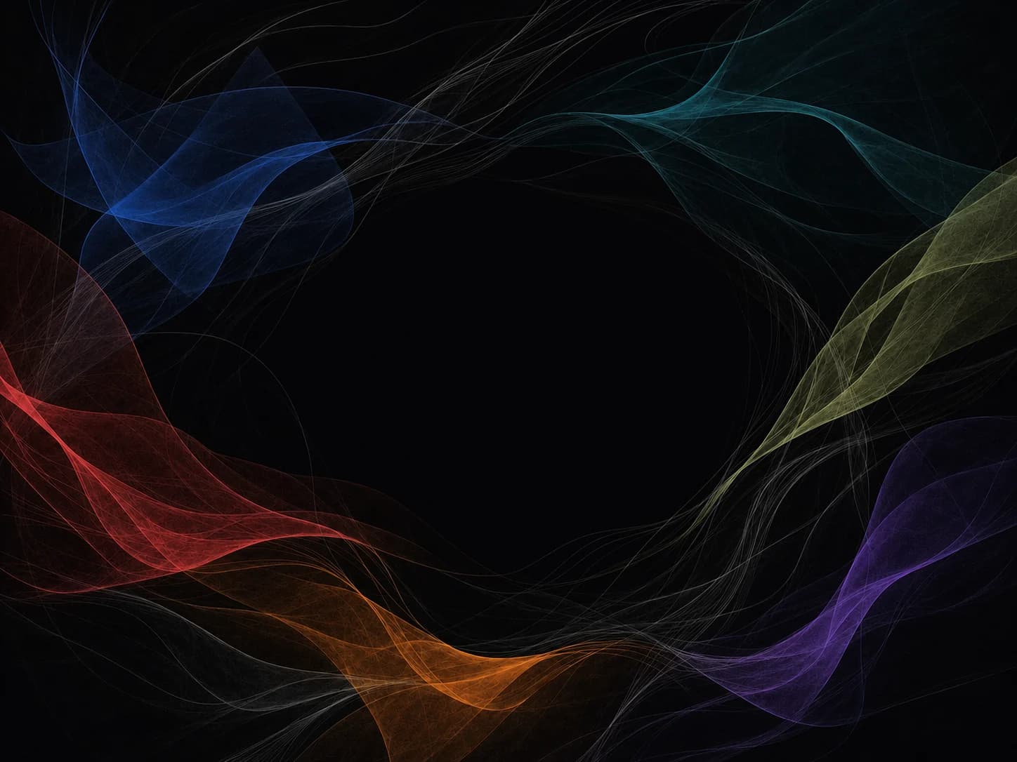 Six colorful translucent vellum signals flowing around the Orchestero Vellum Ring